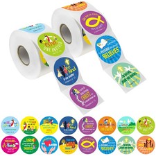1200 Christian Prayer Faith Bible Verse Stickers in 16 Designs Multicolor