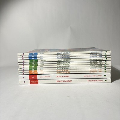Beast Academy Math Mixed Bundle Guides (Levels 1-4 Various Letters) 12 Book Lot
