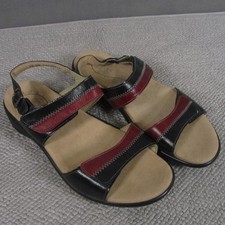 SAS Nudu Adjustable Leather Sandals Womens Sz 10 Double Wide USA Made Shoes