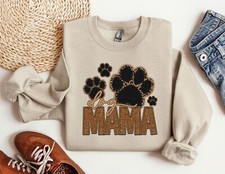 Dog Mama Sweatshirt Fur Mama Dog Lover Hoodie Animal Lover Sweater Paw Crewneck