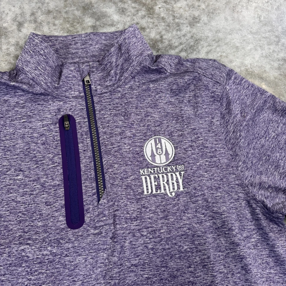 Suéter Cutter & Buck Kentucky Derby para Hombre Pequeño 1/4 Cremallera Jersey Dry Tech Preppy Foto 2 de 4