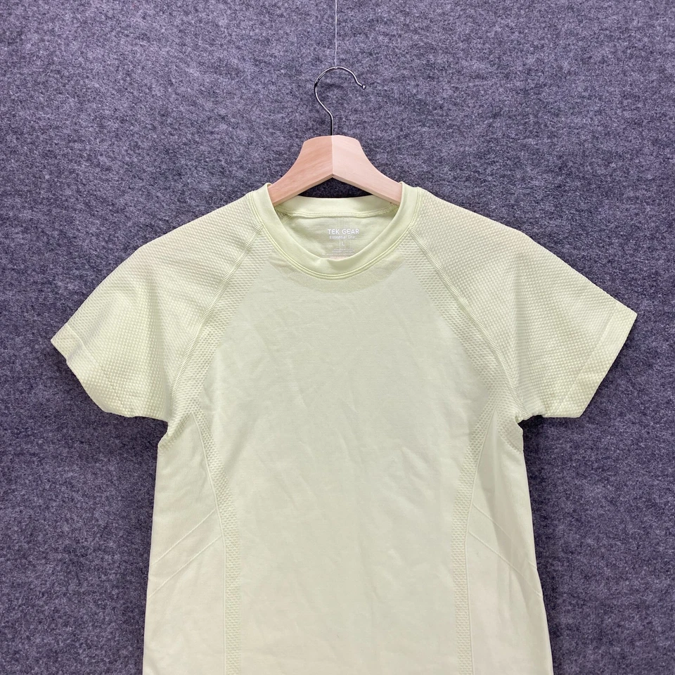 Camiseta Tek Gear Mujer L Grande Verde Manga Corta Rayón Sólido Ropa Deportiva Foto 4 de 4