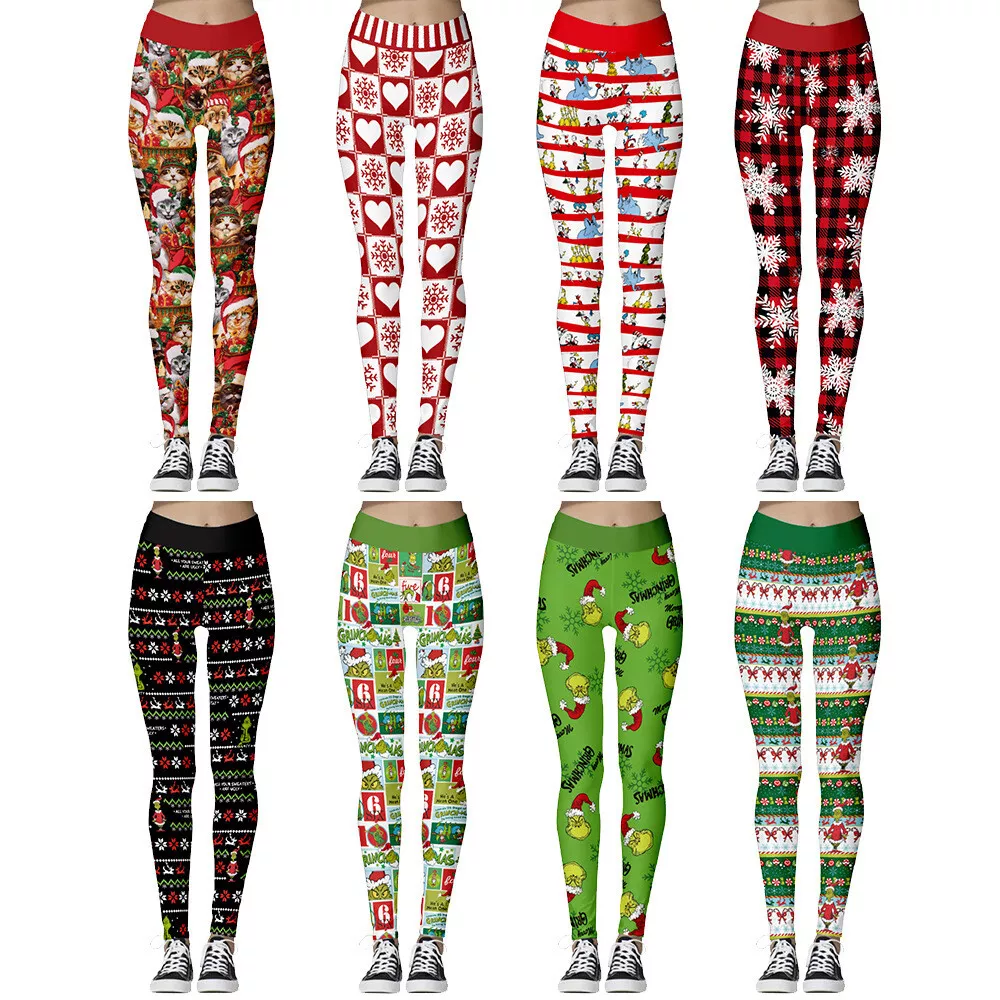 Christmas Grinch Leggings Women Sexy Elastic Yoga Pants High Waist Stocking New