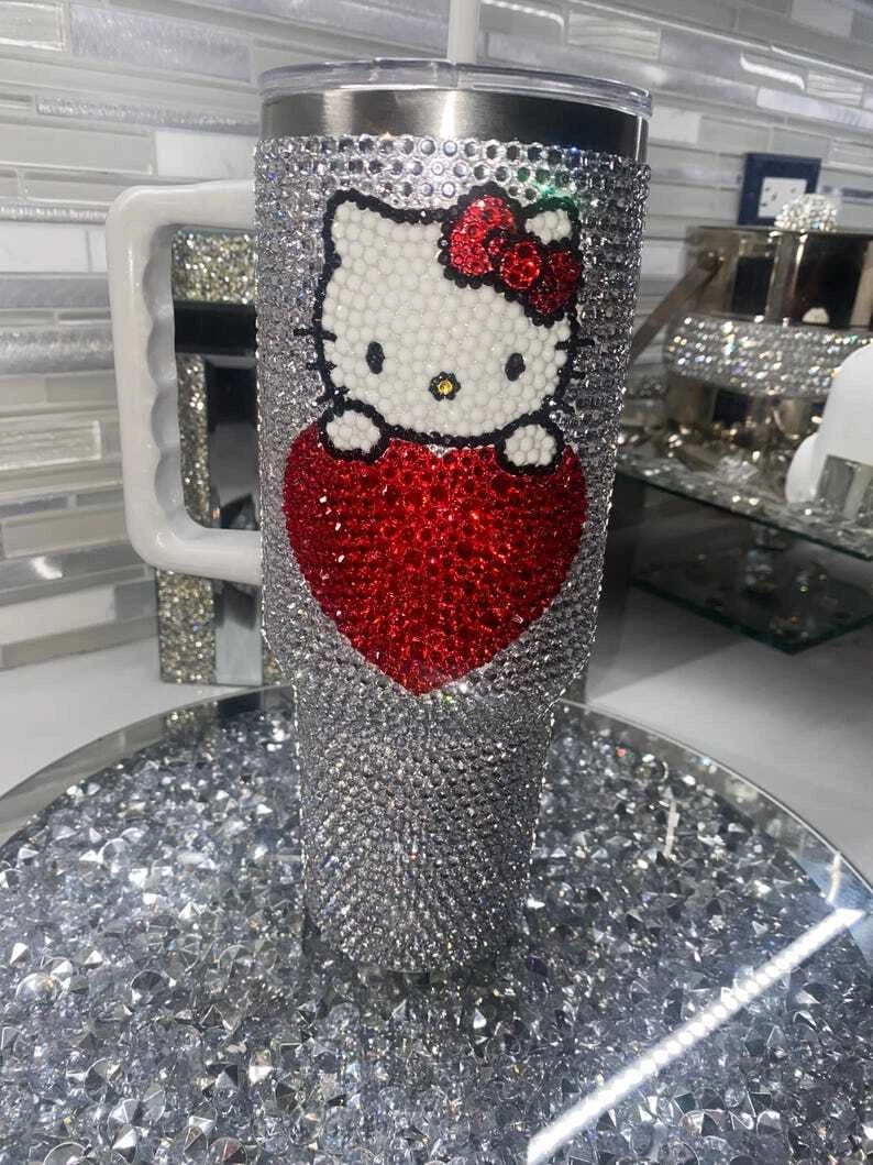 Personalized Hello Kitty 40 Oz Bling Tumblers