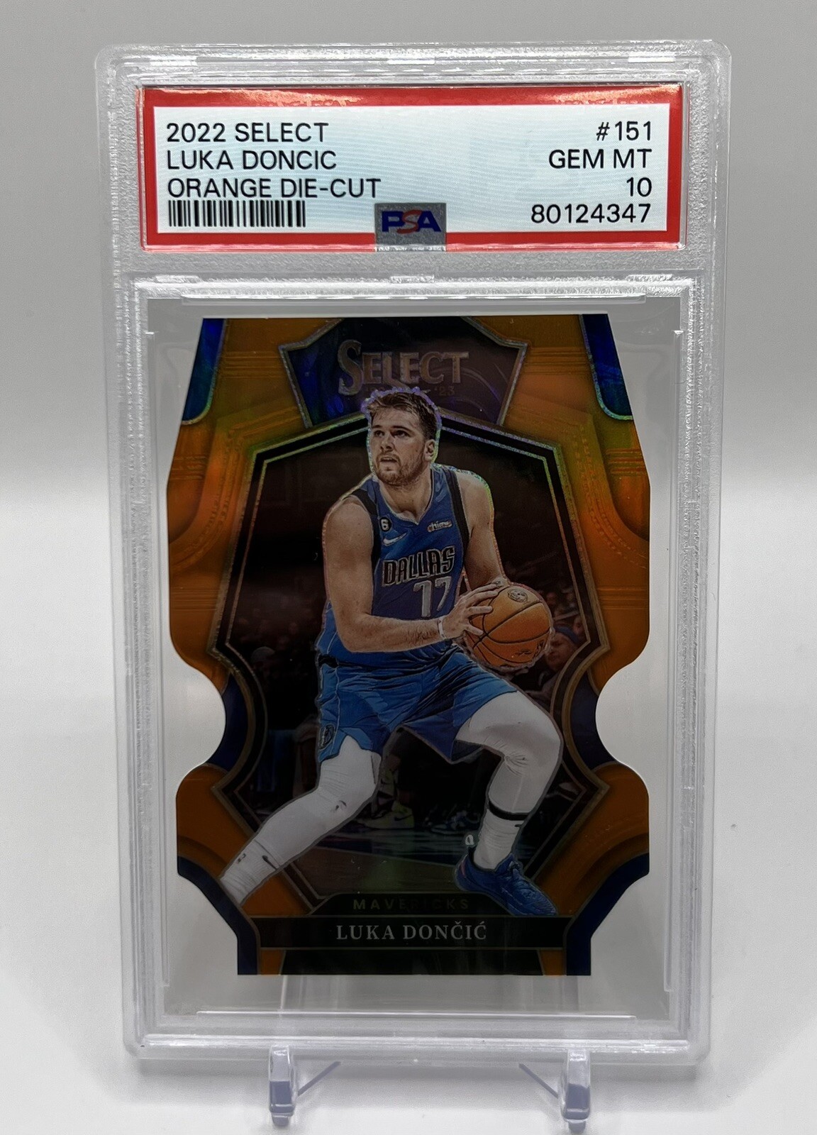 2022 Panini Select Luka Doncic #151 Orange Die Cut 4/65 PSA 10 Pop 3 Mavericks