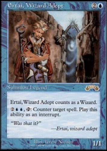 Magic The Gathering Magic Cards 1x Ertai, Wizard Adept Exodus casi nuevo-como nuevo, inglés - Imagen 1 de 1