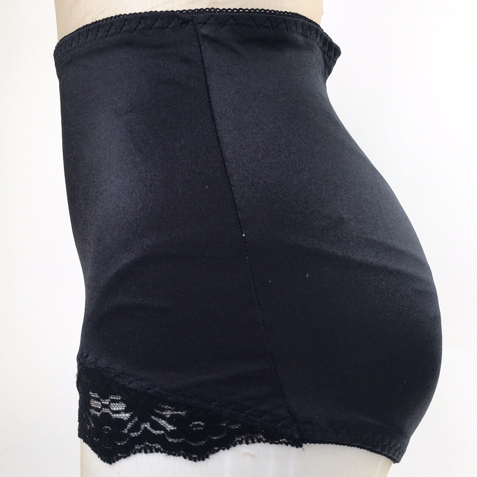 Whisper Panties USA Soft Black Large Satin & Lace… - image 2