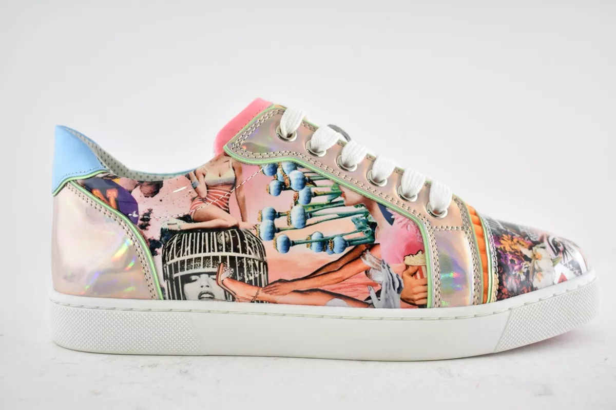 Christian Louboutin Vieira Flat Patent Oh Xtian Multicolor Low Top