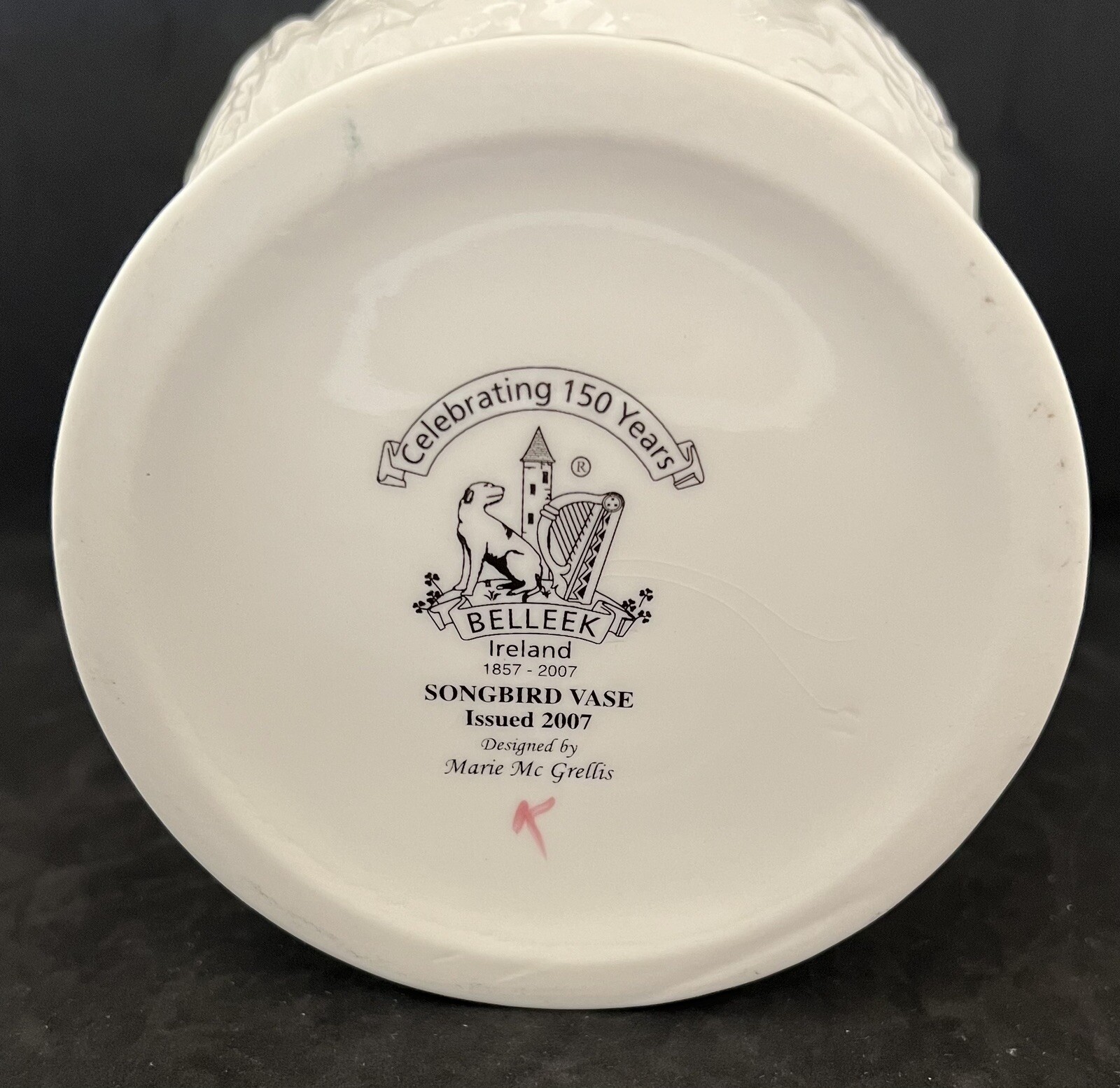 Belleek Irish Porcelain Songbird Vase, 150th Celebration Issued 2007 eBay