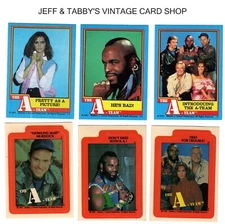 1983 TOPPS A-TEAM BASE SET & STICKERS / SEE DROP DOWN MENU PICS FOR CONDITION