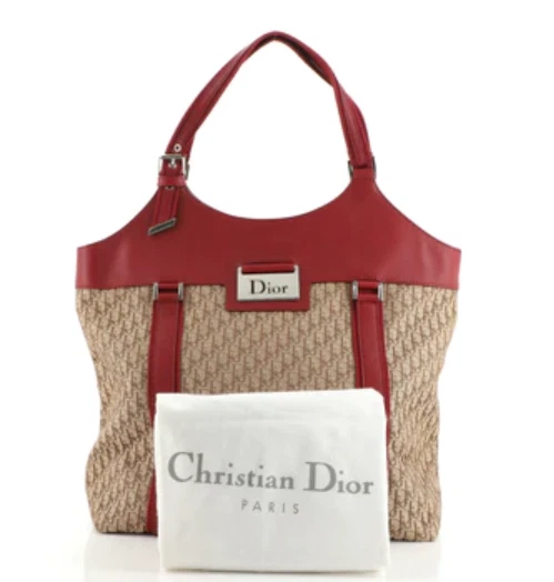 FOURRE TOUT MOYEN 100 % AUTHENTIQUE CHRÉTIEN DIOR STREET CHIC TROTTER TOILE MOYENNE