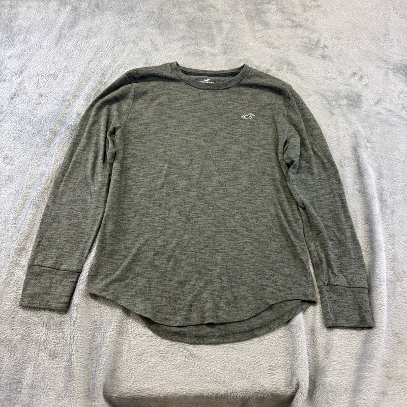 Hollister California T-Shirt Men's Size XS Gray Long Sleeve Crew Neck Pullover
