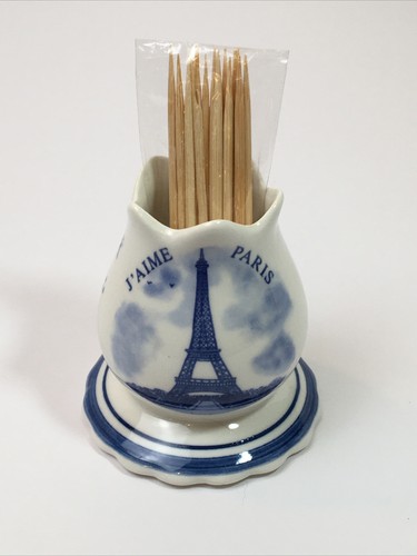 Vintage J’aime Paris Toothpick Holder Eiffel Tower I Love Paris