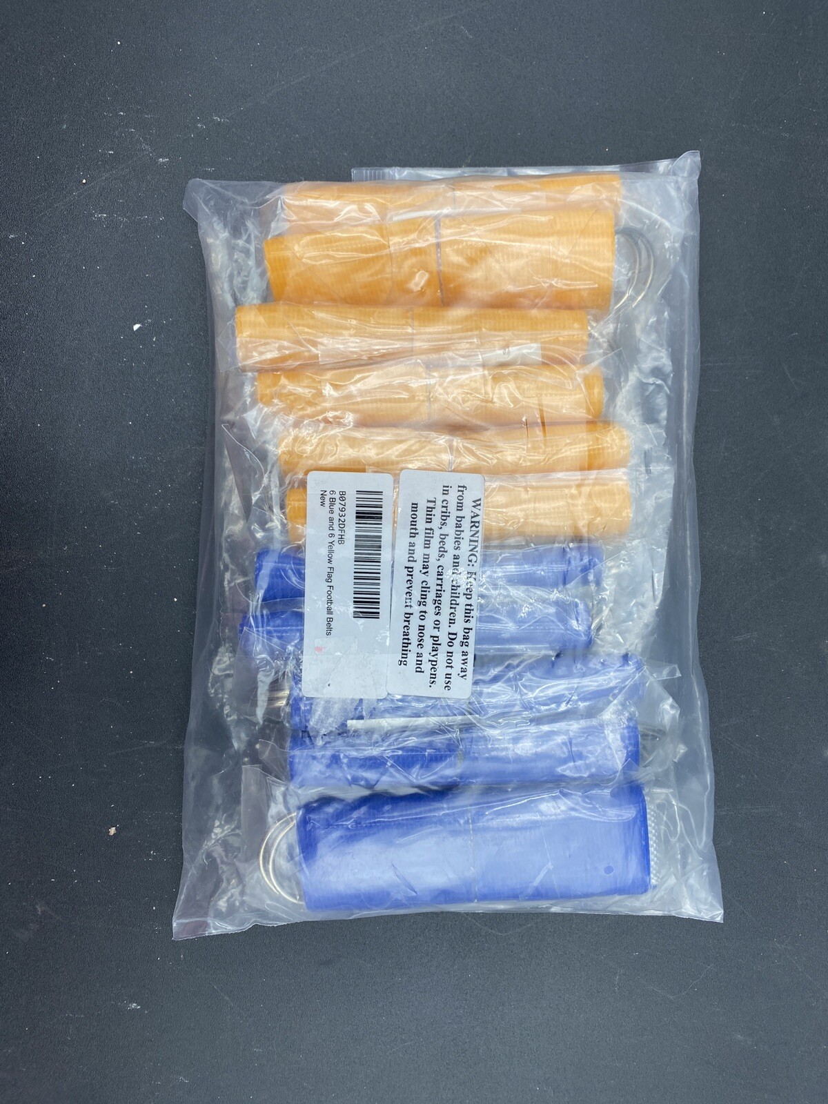 Set of 12 Belts - Flag Football Belt with 2 Flags  - Yellow and Blue