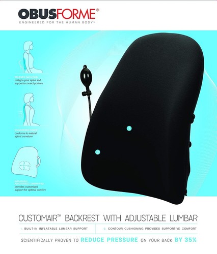 ObusForme CLPROF01 CustomAIR Backrest Ergonomic Support with Adjustable Lumbar - Picture 5 of 5