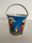 Vintage Ohio Art Tin Litho Western Sand Pail Graphics Of Cowboy & Horse