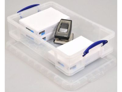 2 Really Useful Kunststoff Stapelbare Aufbewahrungsboxen / Organizer Kunststoff 33 Liter + 24h