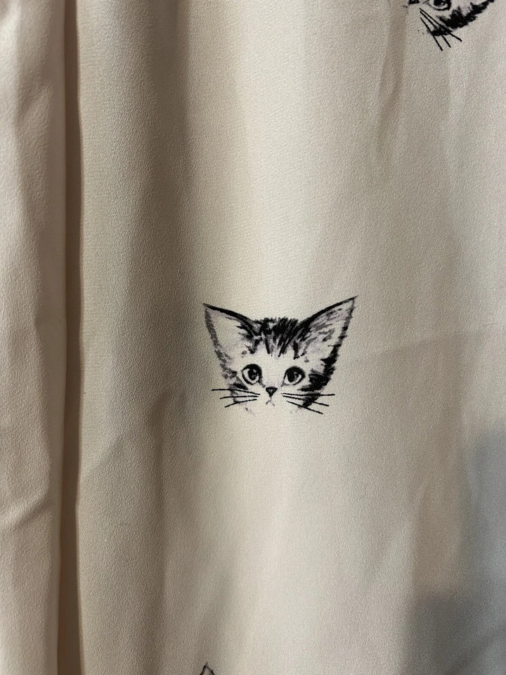 Everly Dressy Tank Top Shirt Cat Head Design Size S (S67) - Imagem 2 de 4