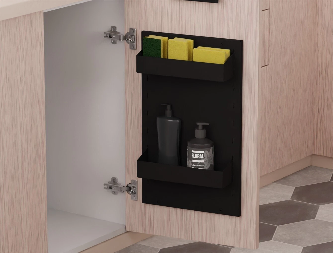 Metal kitchen organizer on the façade, Kitchen Rack Spoon Shovel Storage