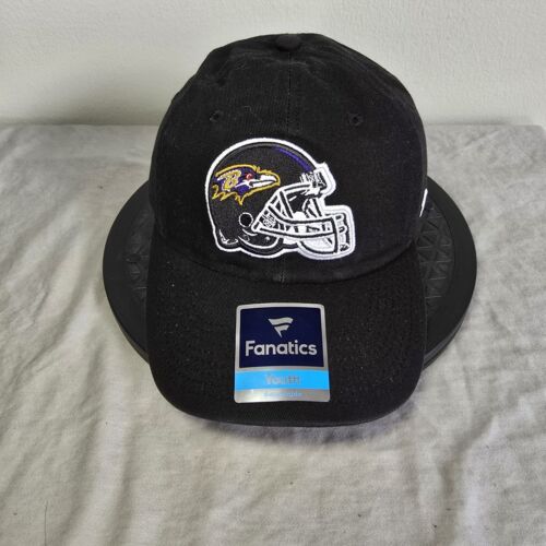 Baltimore Ravens Youth Adjustable Hat – Fanatics Pro Line – Black Helmet Logo - Picture 3 of 8