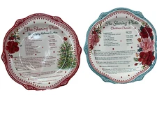The Pioneer Woman Holiday Cheerful Rose Sharing Plate Set 2pc NWOB