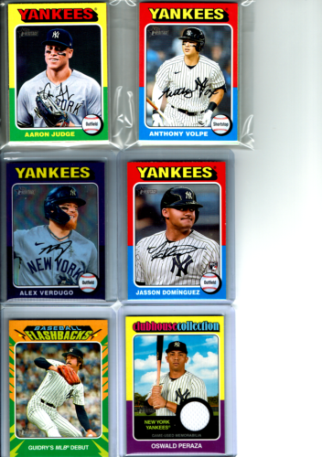 2024 Topps Heritage Baseball New York Yankees Team Set (24) Base Cards ++WOW++ - Picture 1 of 4