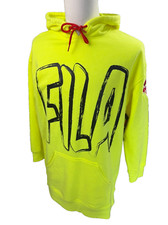 FILA Neon Homey Mens Oversized Graphic Training Mens Hoodie Sweatshirt Small NEW