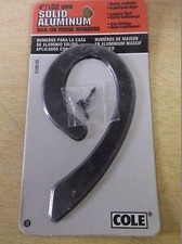 NEW Cole 03-0675 4" Aluminum House Address Number "9"  FREE SHIPPING 