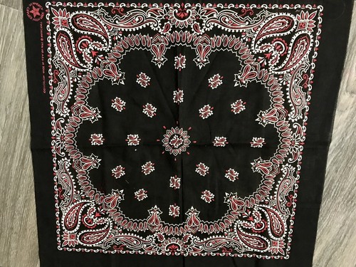 LOT OF 6 NOS UNFINISHED RN 14193 16429 Bandanas USA Cotton Fast Color Red/Black - Picture 6 of 7