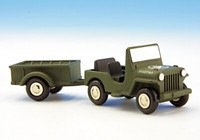 01902 Schuco 1:90 Piccolo Willy's Jeep Mit AnhäNger