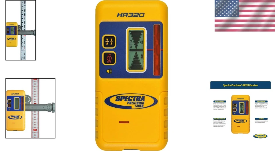 Versatile Red HR320 Laser Receiver: LCD Displays & 100 dBA Speaker for Precision - Image 2 of 4