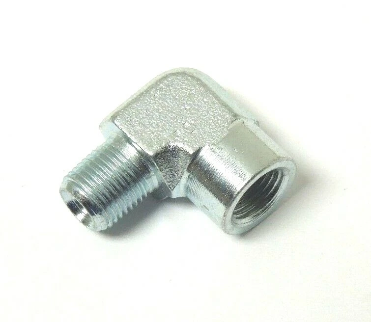 1/8" Male NPTF x 1/8" Female NPTF 90° Elbow Plated Steel Hydraulic 5502-02-02 - Image 2 of 4