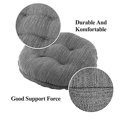Stool Covers Round, Super Soft Round Bar Stool Cushion Covers 16" (40 cm) Grey - Picture 5 of 8