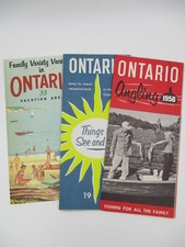 LOT OF 3 ONTARIO CANADA VINTAGE TRAVEL BROCHURES MAPS 1950's