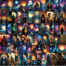 10pcs Tarot Style Stickers #2 - Scrapbooking, Journal, DIY Crafts & Card Making