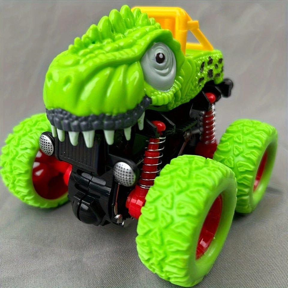Green Monster Dinosaur Stunt Car Four-wheel Drive Double Inertial 360° Rotating - Image 4 of 4