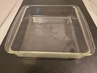 PYREX VTG Square Baking Dish #222 Clear Glass, Brownie Casserole, 8x8x2 Inches