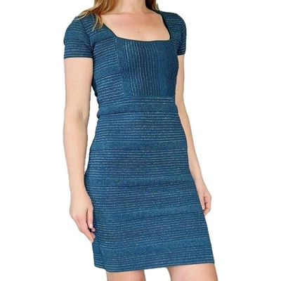 Etuikleid Kleid 40 L Bleistiftkleid Kurz Grün Silber Glitzer Viskosekleid Vicedo - Bild 1 von 4