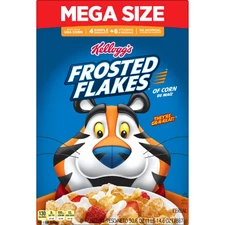 Kellogg's Frosted Flakes Breakfast Cereal, Fat Free, Mega Size, 30.6 oz