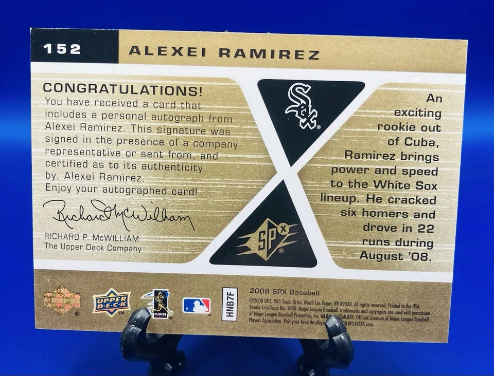 2008 SPx Rookie Signatures Alexei Ramirez #152 Rookie Auto RC - Image 2 of 2