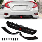 For 2016-21 Civic Sedan  Gloss Black DIffuser Kit W/ LED Light