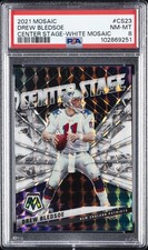 2021 PANINI MOSAIC CENTER STAGE WHITE MOSAIC #CS23 DREW BLEDSOE 15/25 PSA 8