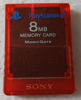 CARTE MEMOIRE SONY PLAYSTATION 2 PS2 ROUGE 8 Mo