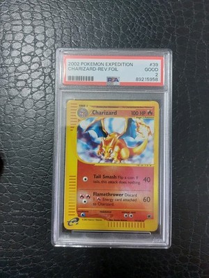 Charizard Reverse Foil, ENG 39/165 Expedition, PSA 2, gut