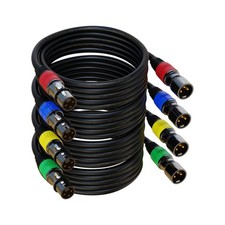 XLR Cables, XLR Microphone Cable 1.5 ft 4 Pack, Gold-Plated 3-pin XLR Speaker...