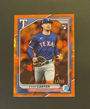 2024 Bowman Chrome Sapphire Evan Carter Rookie Image Variation /25 Orange