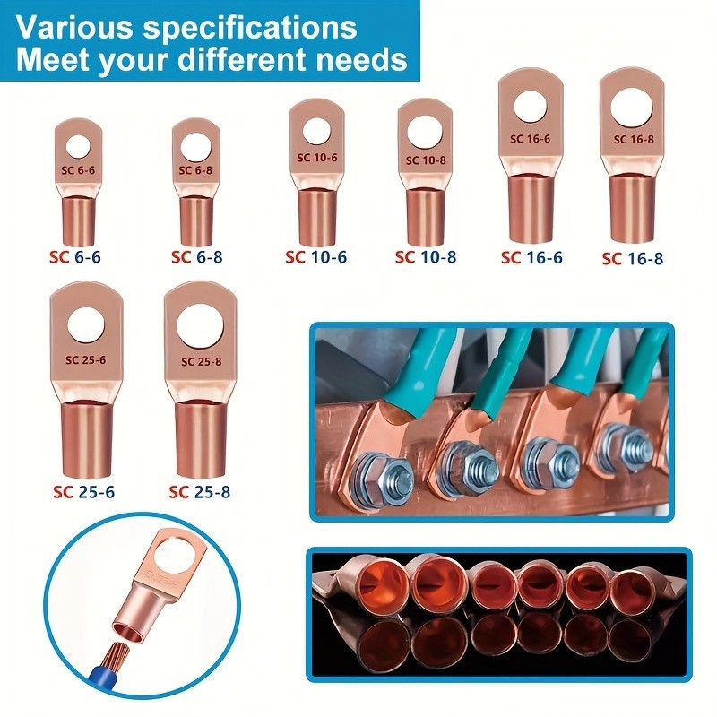 Gl Terminals Set 220PCS Car Copper Lug Ring Terminals Cable Electrical Wire Crimp ...
