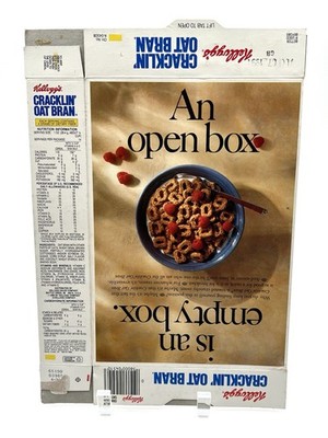 1990 Kellogg s Cracklin  Oat Bran cereal box   An Open Box Is An Empty Box