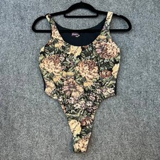 Frederick  s of Hollywood Floral Bodysuit Women Sleeveless Thong