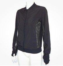LULULEMON Black Vented Lightweight Jacket Hooded size 6 MESH NWOT MSRP 125.00